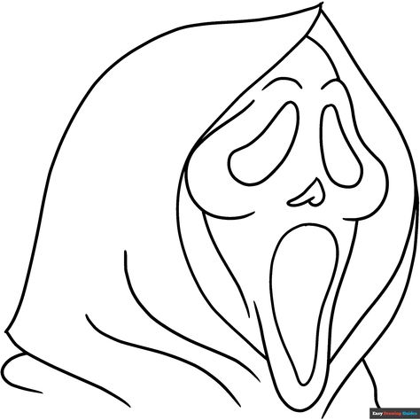 Free Scream Mask Coloring Page for Kids Scream Picture, Mask Coloring Page, Scary Halloween Coloring Pages, Scary Coloring Pages, Easy Drawing Guides, Scream Mask, Halloween Coloring Sheets, Free Printable Coloring Sheets, Mask Pictures