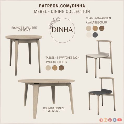 Mebel - Dining Collection Pinic Table, Cheap Dining Tables, Round Dinner Table, Round Wooden Dining Table, Sims 4 Sims, Free Sims 4, Sims 4 Downloads, Sims 4 Cc Furniture, Free Content