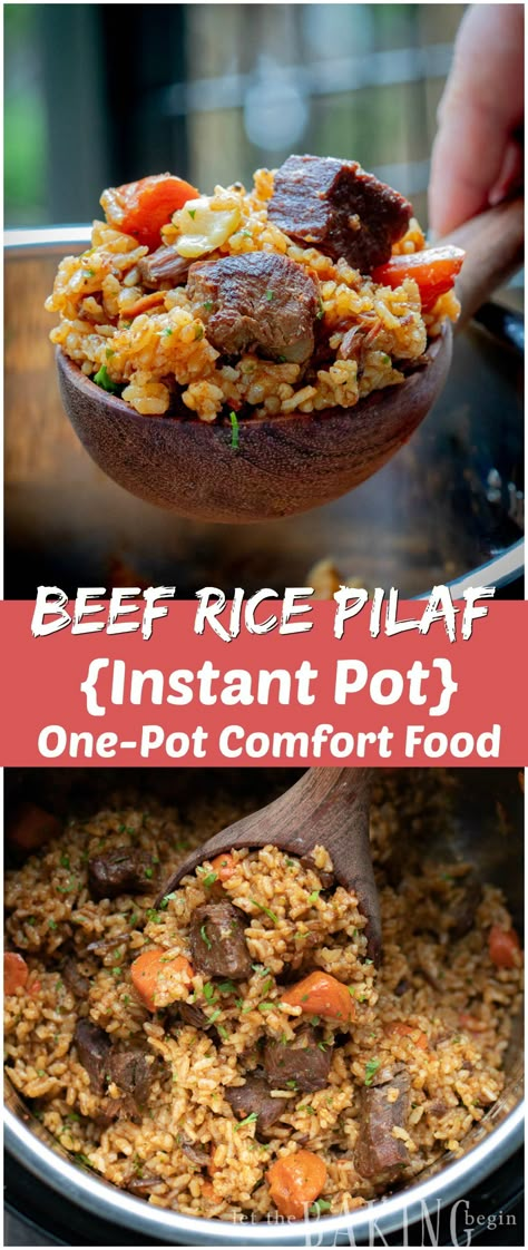 Instant Pot Beef Rice Pilaf (Plov) - Let the Baking Begin! Beef Stew Crock Pot, Rice And Beef, Beef Stew Crock, Beef Tips And Rice, Food Diet Plan, Healthy Food Diet, Beef Food Recipes, The Best Rice, Crockpot Recipes Beef Stew