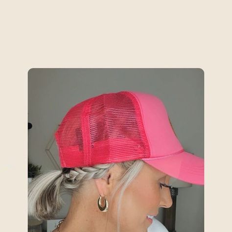 How To Style Hair With Trucker Hat, Short Hair In Ball Cap, Short Hair Hat Baseball, Short Hair And Baseball Cap Style, Wearing A Baseball Hat Cute Ways To, Short Hair Trucker Hat, Short Hair Hats Women, Trucker Hat With Short Hair, Baseball Hat Hairstyles Short Hair