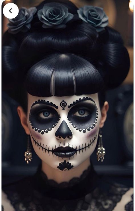 Candy Skull Makeup, Halloween Makeup Ideas For Women, Germany People, Sugar Skull Art Drawing, Day Of The Dead Mask, Halloween Makeup Sugar Skull, Halloween Digital Art, Sugar Skull Artwork, Dead Makeup