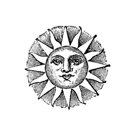 Vintage Clip Art Old Fashioned Sun with Face ❤ liked on Polyvore featuring sun, backgrounds and vintage Sun Faces, Sun Drawing, The Graphics Fairy, Sun Illustration, Sun Moon And Stars, Graphics Fairy, Celestial Art, Sun Art, Clip Art Vintage