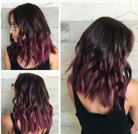 Mauve Hair, Cinnamon Hair, Short Ombre Hair, Bedrooms Decor, Long Dark Hair, Ombré Hair, Hair Color Purple, Burgundy Hair, Trendy Hair Color