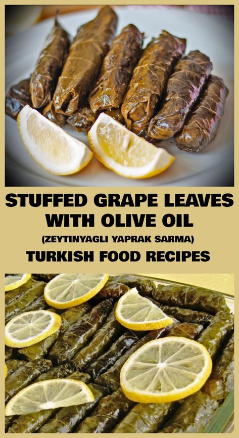 STUFFED GRAPE LEAVES WITH OLIVE OIL - BEST TURKISH ZEYTINYAGLI YAPRAK SARMA Sarma Recipe, Turkish Food Recipes, Grape Leaves Recipe, Best Party Appetizers, Fresh Meal, Stuffed Grape Leaves, Party Snack Food, Turkish Food, Lebanese Recipes