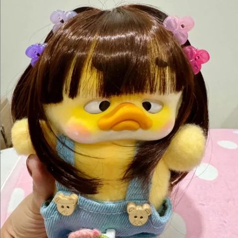 Just found this amazing item on AliExpress. Check it out! $5.80 | Doll Wig High Temperature Fibre Durable BJD Hair for upset duck decoration Duck Dressed Up, Duck Pic, Doll Dp Cute, Bjd Hair, Korean Duck Plushie, Duck Cute, Duck Face Meme, Ducking Meme, Pink Wallpaper Hello Kitty