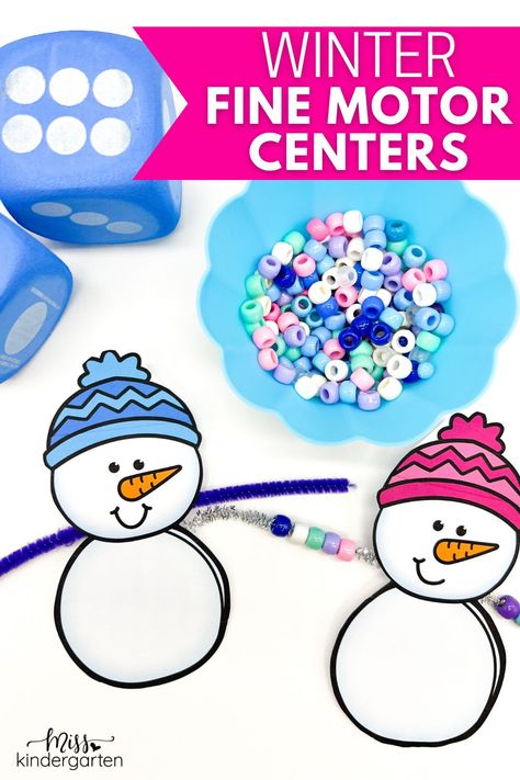 Incorporate fine motor practice into literacy and math activities with these engaging low prep centers! Your students can improve hand strength and coordination with these winter fine motor centers for kindergarten. Click here to see the fun winter centers for literacy and math practice with a fine motor twist! January Preschool Themes, January Centers, Winter Fine Motor, Polar Animals Preschool, Fine Motor Centers, Preschool January, Winter Centers, Centers Preschool, Task Cards Kindergarten