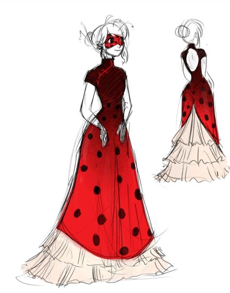 Fancy Ladybug by chibets Ladybug Outfits, Ladybug Und Cat Noir, Ladybug Dress, Ladybug Art, Ladybug And Cat Noir, Catty Noir, A Ladybug, Marinette Dupain Cheng, Moda Paris