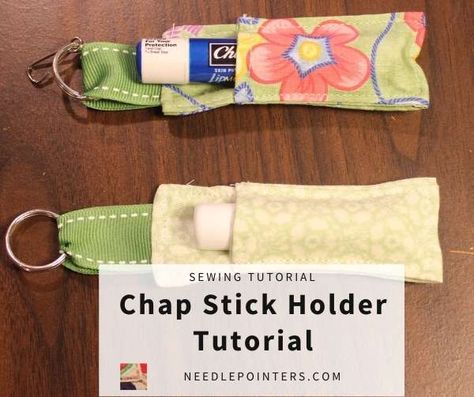 Diy Chapstick Holder, Diy Chapstick, Diy Totes, Lanyard Accessories, Chapstick Lip Balm, Beginner Sewing Patterns, Simple Tote, Lip Balm Holder, Diy Lip Balm