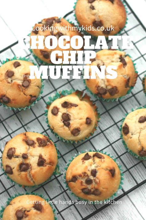 Chocolate chip muffins recipe | Cooking with my kids Choc Chip Muffins Recipe, Choc Muffins, Chocolate Chip Muffins Recipe, Cooking With Kids Easy, Toddler Muffins, Choc Chip Muffins, Double Chocolate Chip Muffins, Chocolate Chip Muffin, Chocolate Chip Muffin Recipe