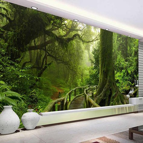 Photo Wallpaper 3D Stereo Virgin Forest Nature Landscape Wall Mural Living Room Sofa TV Bedroom Backdrop Wall Papel De Parede 3D|papel de parede 3d|papel de paredede parede - AliExpress Photo Mural Wall, Wallpaper For Home Wall, Geometric Wallpaper Design, Tree Wallpaper Mural, Nature Jungle, Jungle Forest, Tree Wall Murals, Background Backdrop, Normal Wallpaper