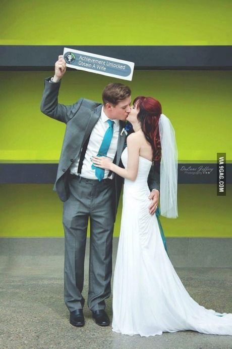 Once a gamer, always a gamer Gamer Wedding, Nerd Wedding, Geeky Wedding, Nerdy Wedding, Geek Wedding, Funny Wedding Photos, Cute Wedding Ideas, Wedding Humor, Engagement Photo Ideas