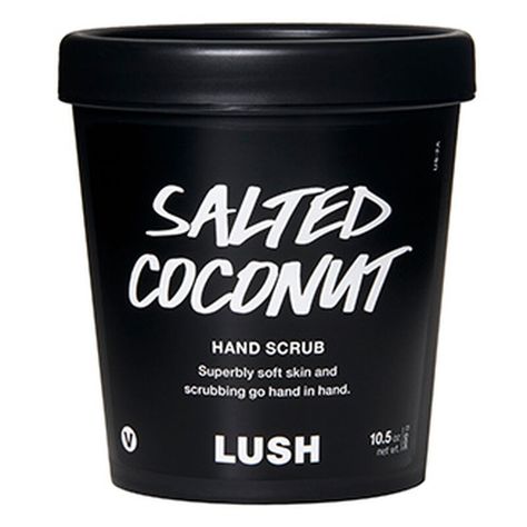 Salted Coconut | Hand Scrub | Lush Cosmetics Lush Body Scrub, Scrub Coconut, Coconut Scrub, Cupuacu Butter, Extra Virgin Coconut Oil, Lush Cosmetics, Hand Scrub, Presents For Mum, Hair Gift