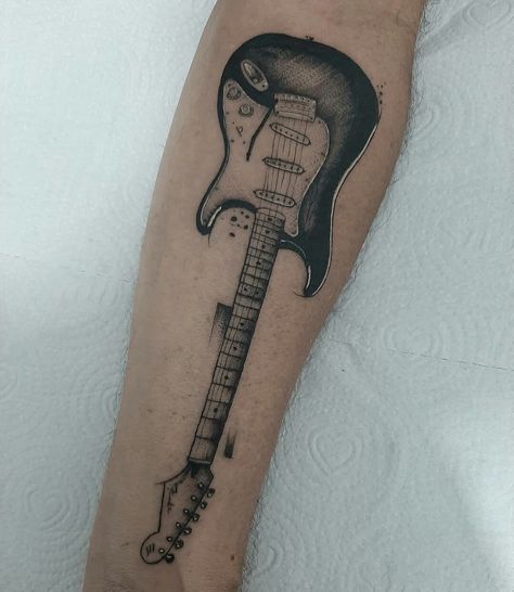 Fender Guitar Tattoo, Guitar Tattoo For Men, Guitar Tattoo, Tattoo Artwork, Fender Guitar, Armband Tattoo, Tattoo Ideas Design, Angel Tattoo Men, All Tattoos