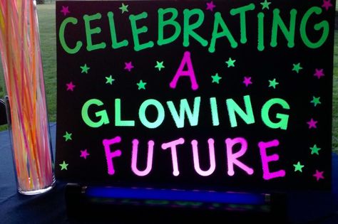 Outside At Night, Graduation Logo, Glow In Dark Party, Mitzvah Themes, Diy Glow, 8th Grade Graduation, Plastic Vase, Graduation Party Themes, Graduation Party Planning