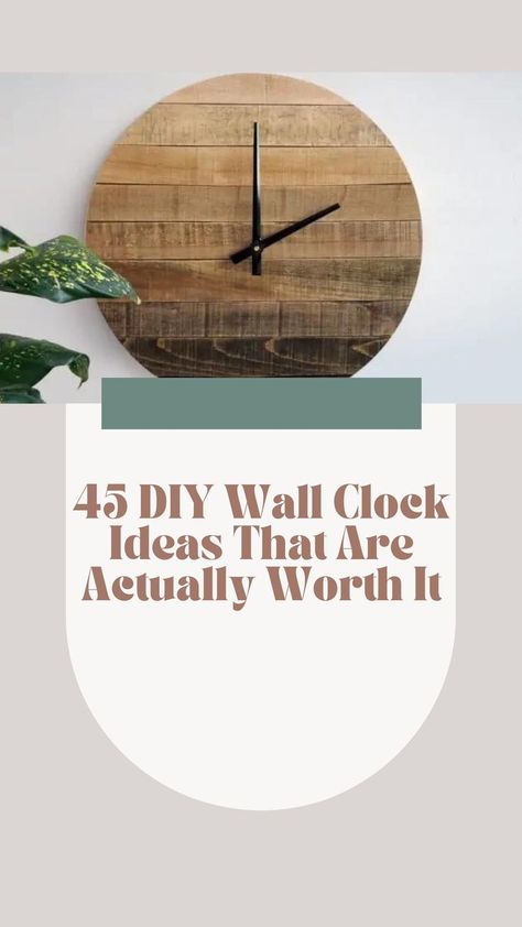 Diy Wall Clock Ideas Creative, Unique Wall Clocks Diy Ideas, Wood Wall Clock Diy, Unique Clocks Wall, Diy Wooden Wall Clock, Wall Clock Painting Ideas, Wooden Wall Clocks, Diy Large Wall Clock, Wall Clocks Diy