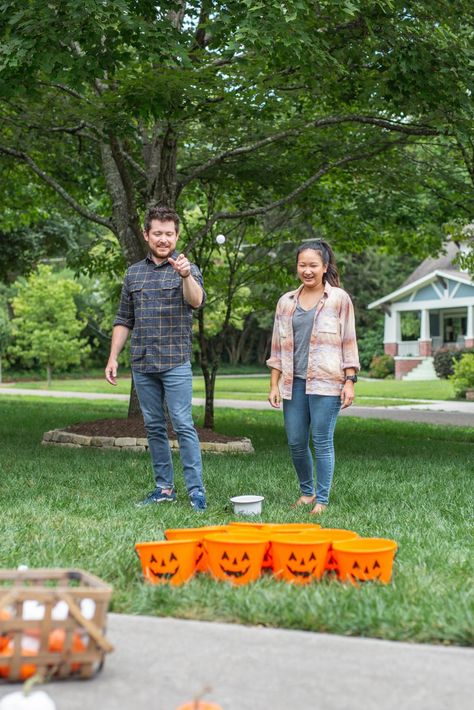 Fall Block Party Games, Halloween Festival Booth Ideas, Neighborhood Halloween Block Party Ideas, Neighborhood Halloween Ideas, Neighborhood Halloween Party, Outdoor Halloween Activities For Kids, Harvest Party Games For Kids, Family Halloween Party Games, Neighborhood Halloween Block Party