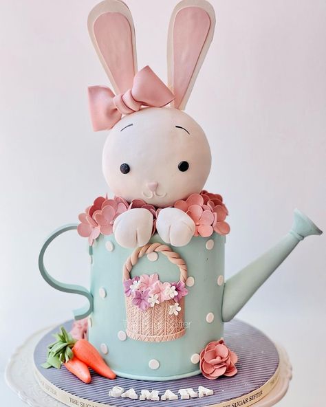 Bunny Cake Ideas, Husband Birthday Cake, Cake Bunny, Cake 3d, Birthday Cake For Husband, Baby Shower Sweets, Bunny Birthday Party, Cake For Husband, Pastel Cakes