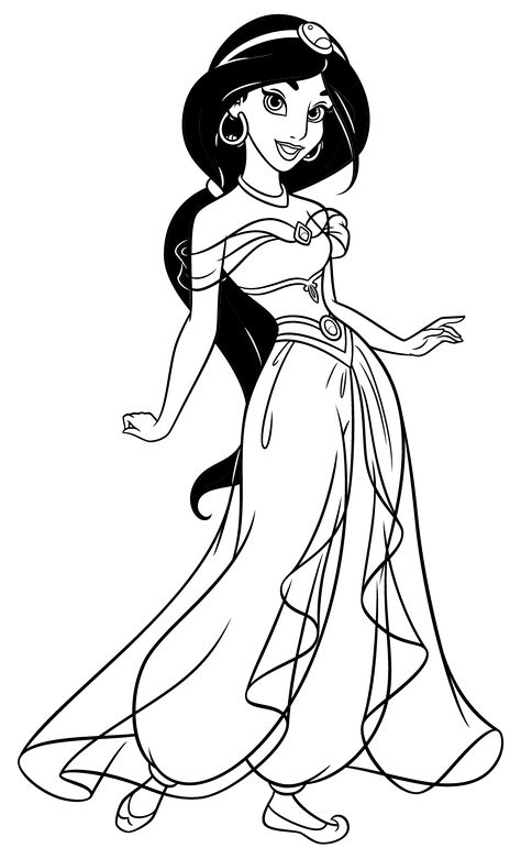 Jasmine Coloring Pages, Jasmine Drawing, Glow In Dark Party, Disney Princess Coloring Pages, Disney Jasmine, Coloring Pages Inspirational, Princess Coloring Pages, Princess Coloring, Easy Coloring Pages