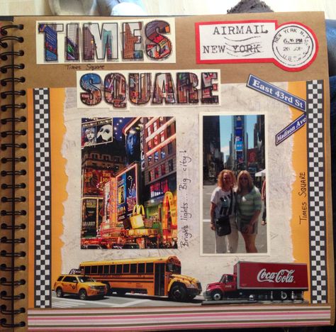 My New York scrapbook. Times Square 2 America Scrapbook Ideas, City Scrapbook Layouts, New York Scrapbook Layouts, Square Scrapbook Layouts, Nyc Scrapbook Ideas, Nyc Scrapbook Layouts, Scrapbook New York, New York Scrapbook Ideas, New York Scrapbook