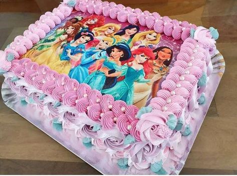 Ariell Kids Birthday Food, Bolo Rapunzel, Disneyland Princess, Cinderella Birthday Party, Disney Princess Cake, Disney Princess Birthday Party, Birthday Sheet Cakes, Disney Birthday Cakes, Cinderella Cake