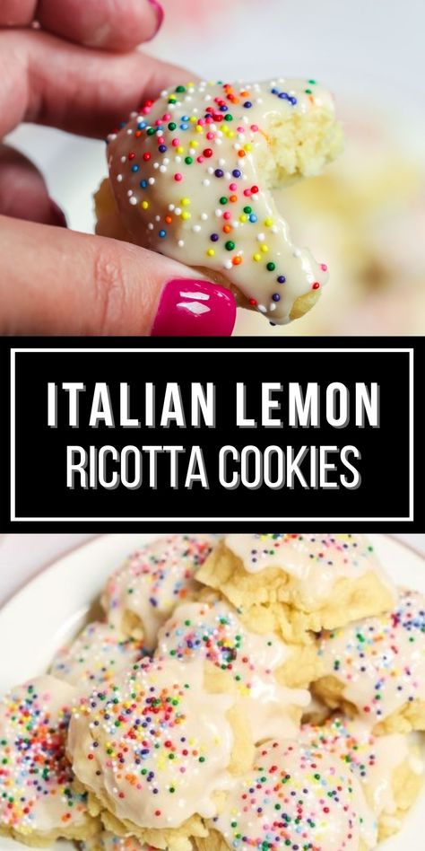 Lemon Cookie Glaze, Italian Lemon Ricotta Cookies, Ricotta Cheese Cookies, Ricotta Cookies Recipe, Italian Cookie Recipe, Italian Lemon Cookies, Italian Ricotta Cookies, Lemon Ricotta Cookies, Italian Cookie