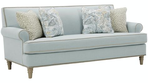 You've heard of a showstopper? The show will definitely stop when your guests get their first look at this stunning sofa from the Paula Deen Home collection! Paula Deen Furniture, Craftmaster Furniture, Stunning Sofa, Hickory Furniture, Hickory Nc, Living Room Sofas, Paula Deen, Blue Sofa, Bedding Brands