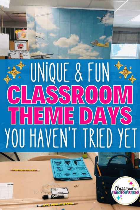 Classroom Theme Days, Third Grade Classroom Themes, Third Grade Classroom Decor, Classroom Transformation Ideas, Theme Third Grade, Middle School Classroom Themes, School Year Themes, Elementary Science Classroom, Catholic Schools Week