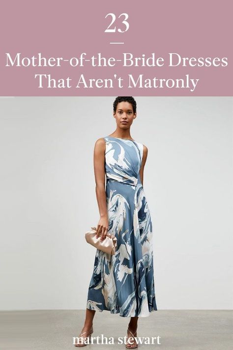 No matter what style direction you go in, there are plenty of mother-of-the-bride dress options out there that are far from matronly. These are some of the best mother-of-the-bride dresses that are stylish and beautiful for any wedding dress code. #weddingideas #wedding #marthstewartwedding #weddingplanning #weddingchecklist Mother Of The Bride Dresses Hawaiian, Preppy Mother Of The Bride Dresses, Mother Of The Bride Dresses A Line Tea Length, Beach Mother Of Bride Dresses, Backyard Wedding Mother Of The Bride Dresses, Mother Of The Bride Dresses For July, R & M Richards Dresses Mother Of The Bride, Beach Wedding Parents Attire, Mother Of The Bride Dresses For Curvy Figures