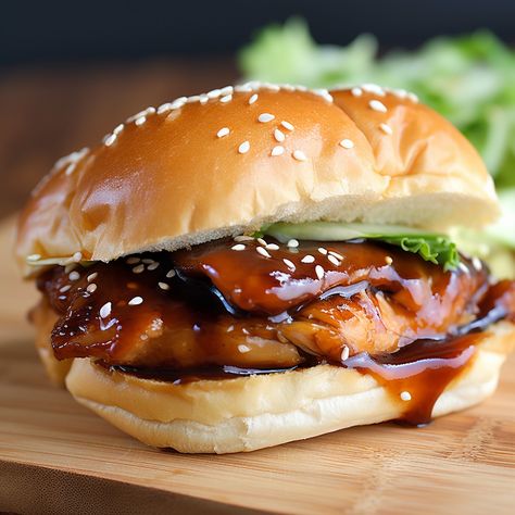 How To Make Teriyaki Chicken Sandwich Print Savory, sweet, and satisfying Teriyaki Chicken Sandwiches that are perfect for a quick Teriyaki Chicken Sandwich, Chicken Strip Sandwich, Pollo Teriyaki, Chicken Sandwich Recipe, Healthy Fruit Desserts, Breakfast Cocktails, Chicken Sandwich Recipes, Chicken Sandwiches, Alfredo Sauce Recipe