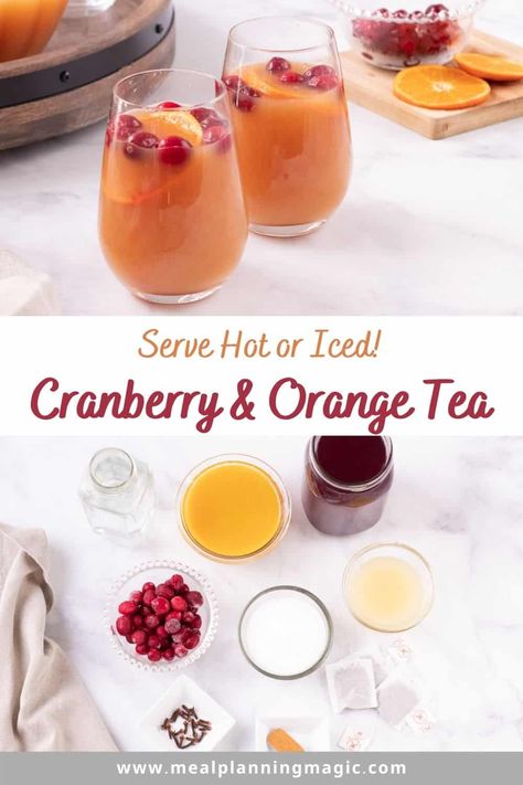 Cranberry Orange Refresher Starbucks, Cranberry Iced Tea, Hot Cranberry Tea, Hot Cranberry Drink, Cranberry Tea Recipe, Hot Cranberry Tea Recipe, Christmas Tea Recipe, Cranberry Orange Tea, Cold Tea Recipes