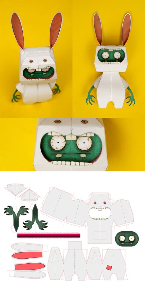 Cartoon Paper Craft, Toy Paper Craft, Paper Craft Character, Paper Toys Template Free Printable, Paper Toys Printable, Paper Toy Template, Paper Toy Design, Printable 3d Paper Crafts, Paper Monster