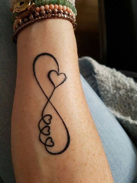 The Infinity Heart Tattoo - Mother Daughter Heart Tattoos - Mother Daughter - MomCanvas Fingers Tattoo, Infinite Tattoo, Heart With Infinity Tattoo, Pattern Tattoos, Cute Tattoos On Wrist, Infinity Tattoo Designs, Muster Tattoos, Mother Tattoos, Infinity Tattoos