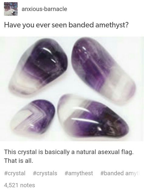 Asexuals own banded amethysts now Jasmine Candles, Apricot Agate, Tumbled Rocks, Stone Identification, Banded Amethyst, Asexual Flag, Rock Identification, Gemstones Chart, Psychic Gifts