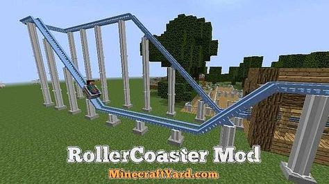 Minecraft Roller Coaster, Minecraft Rollercoaster, Minecraft Park, All Minecraft, Minecraft City, Minecraft Decorations, Minecraft House Designs, Minecraft Building, Minecraft Creations