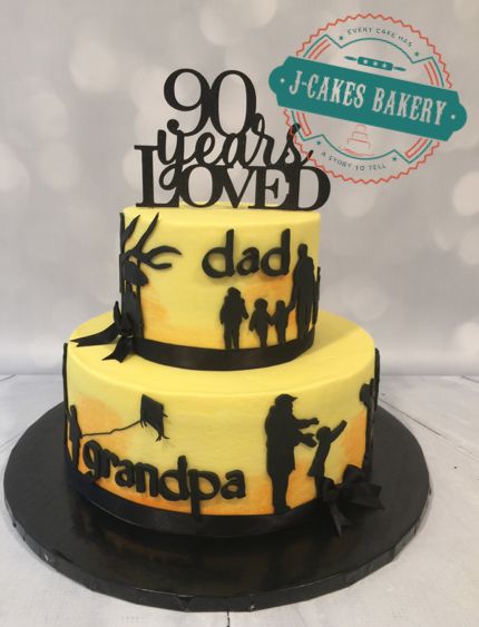 90th Birthday Cake..."90 Years Loved" 80th Birthday Cake For Men, 70th Birthday Cake For Men, Grandpa Cake, Grandpa Birthday Cake, 90th Birthday Party Ideas, Birthday Cake Ideas For Men, Cake Ideas For Men, Cake Samples, 75 Birthday Cake