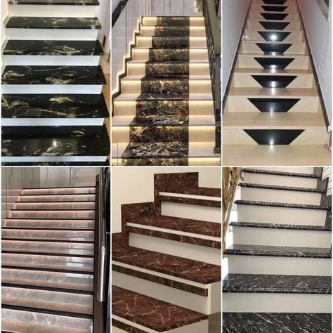 Granite Stairs Ideas ✨️🔥 Staircase Design With Granite, Stair Granite Design, Granite For Stairs, Stairs Granite Design, Granite Steps Design, Staircase Granite Design, Steps Granite Design, Granite Stairs Design Modern, Granite Staircase Design