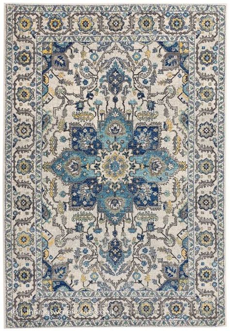 Buy Nova NV25 Persian Blue Rug Online with Free UK Delivery - The Rugs Warehouse Contemporary Style Interior, Modern Structure, Complex Design, Classic Rug, Persian Blue, Cheap Rugs, Persian Style Rug, Rug Persian, Latest Colour