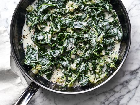 Coconut-Creamed Swiss Chard Creamed Vegetables, Swiss Chard Recipe, Beef Burgers Patties, Pre Prepared Meals, Rocco Dispirito, Classic Beef Stew, Swiss Chard Recipes, Chard Recipes, Sweet Potato Gnocchi