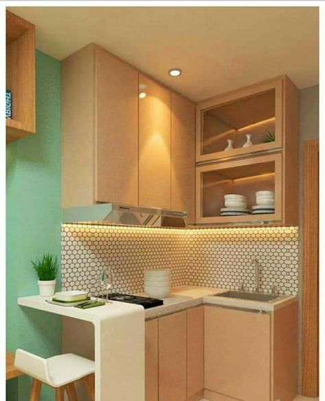 Tiny House Kitchen Layout, Tiny House Kitchen Appliances, Small Kitchen Ideas On A Budget, Kitchen Color Trends, Small Modern Kitchens, Studio Apartment Divider, Minimalist Living Room Design, Studio Apartment Layout, Small Studio Apartments