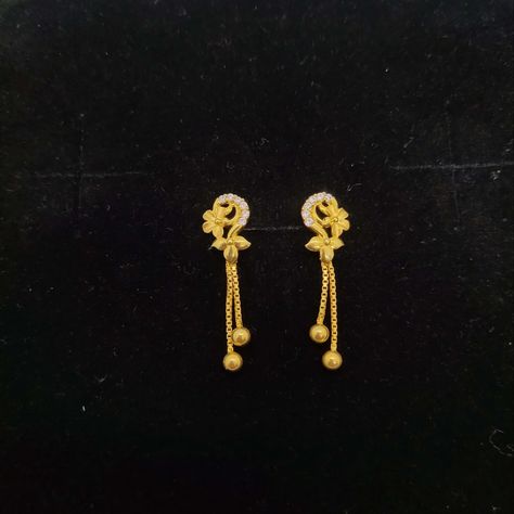 Buy Gold Gundu Drops 353 Online | Sri Pooja Jewellers - JewelFlix Simple Gold Bridal Earrings, Earings Design Gold New Model, Latest Gold Earrings Designs, Long Chain Earrings Gold, Payal Designs Silver, Big Earrings Gold, Latest Earrings Design, Stylish Jewelry Accessories, Gold Earrings For Kids