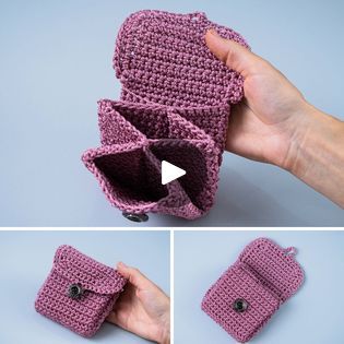 Crochet Wallet Tutorial, Crochet A Wallet, Crochet Wallet, Back Post Double Crochet, Wallet Tutorial, Popcorn Stitch, Front Post Double Crochet, Hat Tutorial, Cloud Bag