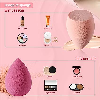 About this item MAKEUP SPONGE SET: This beauty sponge set includes 4 different shapes of macaron gradient color beauty blender, including 2pcs oblique olive shape, 1pcs drop shape, 1pcs oblique drop shape, and 1pcs storage box. The makeup sponges can meet you for powders or creamy cosmetics needs BLENDER SPONGE: The blender beauty sponge is made from Hydrophilic non-latex to reduce allergies. The makeup sponge has uniform pores to make the beauty sponge feel more delicate and soft, enhance Beauty Blender Foundation, Powder Sunscreen, Face Sponge, Blender Sponge, Compact Foundation, Skin Care Salon, Foundation Sponge, Beauty Blenders, Dermatological Skin Care