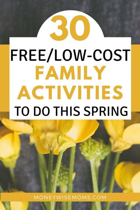 30 Free and Low-Cost Family Activities to do in the Spring Things To Do On Spring Break At Home, Things To Do Over Spring Break At Home, Spring Break Fun At Home, Spring Break Kids Family Trips, Spring Family Activities, Budget Friendly Summer Activities, Spring Kids Activities, Spring Kids, Frugal Family