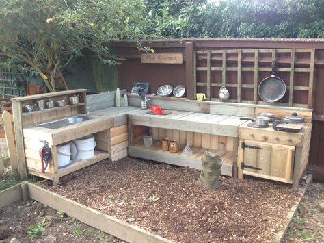 Our new mud kitchen #mudkitchen #openendedplay #mud Mud Kitchen For Kids, Mud Kitchens, Outdoor Play Spaces, Diy Mud Kitchen, Outdoor Play Areas, Kids Outdoor Play, Outdoor Play Area, Garden Area, Natural Playground