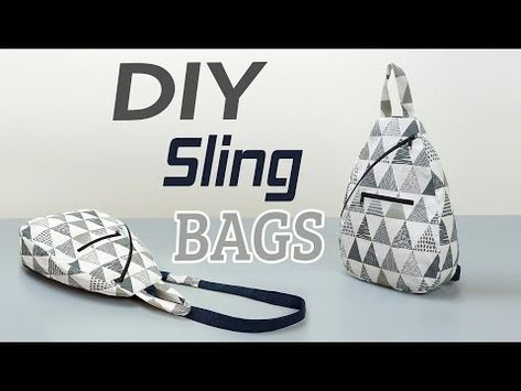 How to sew a sling bag with zipper and lining - Easy steps to follow | DIY Tutorial Ideas! - YouTube Sling Bag Patterns To Sew Free, Free Sling Bag Pattern, Sling Bag Pattern Free Sewing, Diy Sling Bag Pattern Free, Sling Backpack Pattern Free, Free Sling Bag Patterns To Sew, Sling Bag Patterns, Sling Bags Women Diy, Diy Sling Bag Pattern