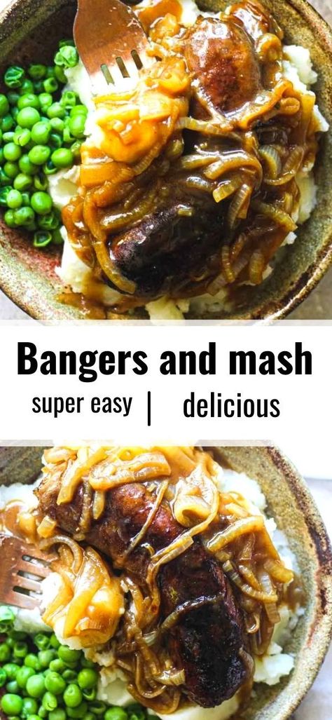 Bangers And Mash Recipe Irish, Bangers Recipe, Bangers And Mash Recipe, Irish Meals, English Dishes, Irish Recipes Authentic, Irish Cooking, British Foods, English Recipes