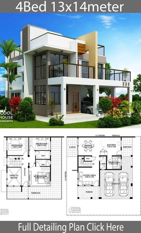 3d House Plans, Free House Plans, 4 Bedroom House Plans, Home Design Floor Plans, House Construction Plan, Model House Plan, House Layout Plans, Duplex House Design, Architectural House Plans