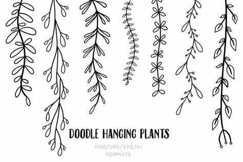 Hanging Plant Doodles, Zentangle Dangles, Doodles Step By Step, Leaf Doodles, Journaling Designs, Plant Doodles, Calendar Doodles, Word Ideas, Plant Doodle