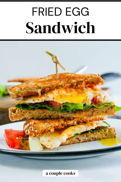 This fried egg sandwich recipe will have your heart! Here's how to make an egg sandwich you'll want to eat for breakfast, lunch and dinner. | sandwich recipes | egg recipes | breakfast ideas | lunch ideas | vegetarian recipes | #eggsandwich #friedeggsandwich #eggsandwichrecipe #howtomakeeggsandwich Dinner Sandwich Recipes, Egg Recipes Breakfast, Lunch Ideas Vegetarian, Fried Egg Sandwich Recipe, Fried Egg Recipes, Egg Sandwich Recipe, Fried Egg Sandwich, Egg Lunch, Egg Sandwich Breakfast