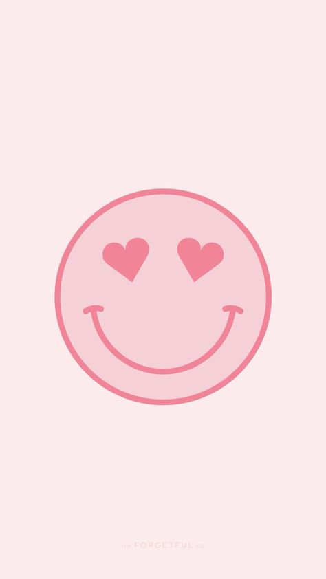 Iphone Background Minimalist, Aesthetic Smiley Face, Beach Phone Wallpaper, Heart Smiley, Pink Smiley Face, Pink Smiley, Smile Wallpaper, Cute Smiley Face, Retro Heart